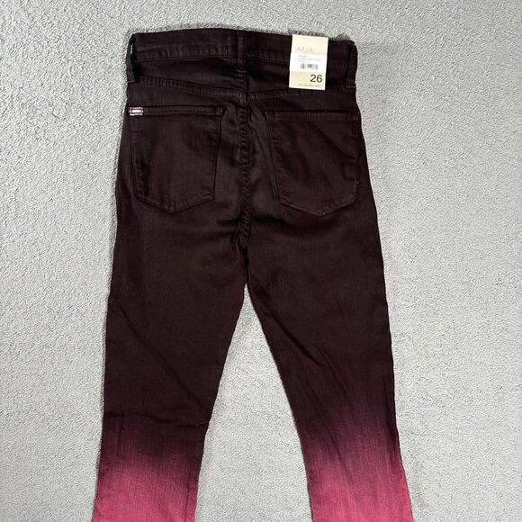 NWT AO L.A High Rise Ankle Skinny Jeans Alice + Olivia Wine/Bubblegum Size 26 - Picture 11 of 15